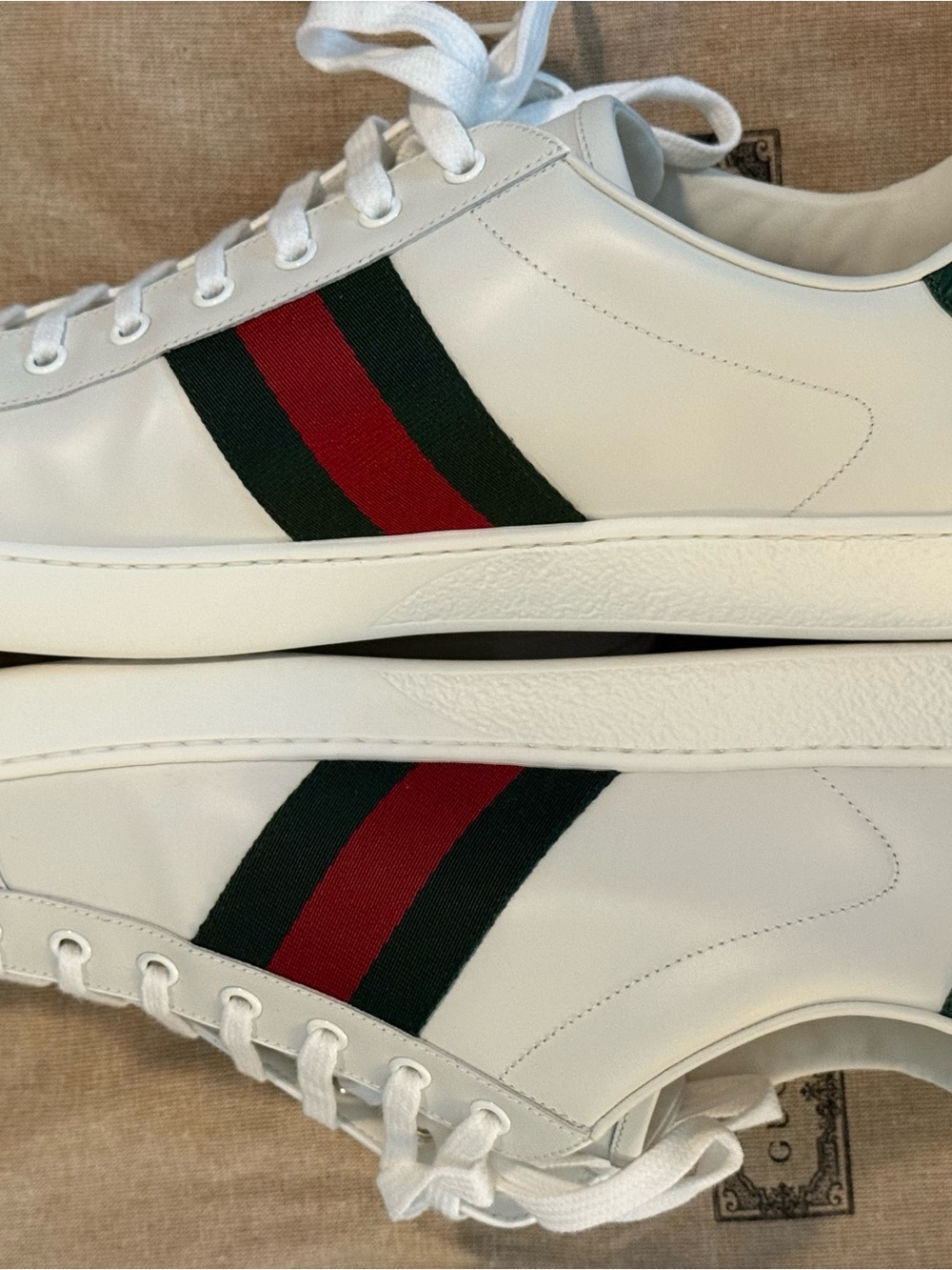 Gucci mens ace sneakers size 14 worn once for 20 minutes for a photo shoot mint - Picture 10 of 12